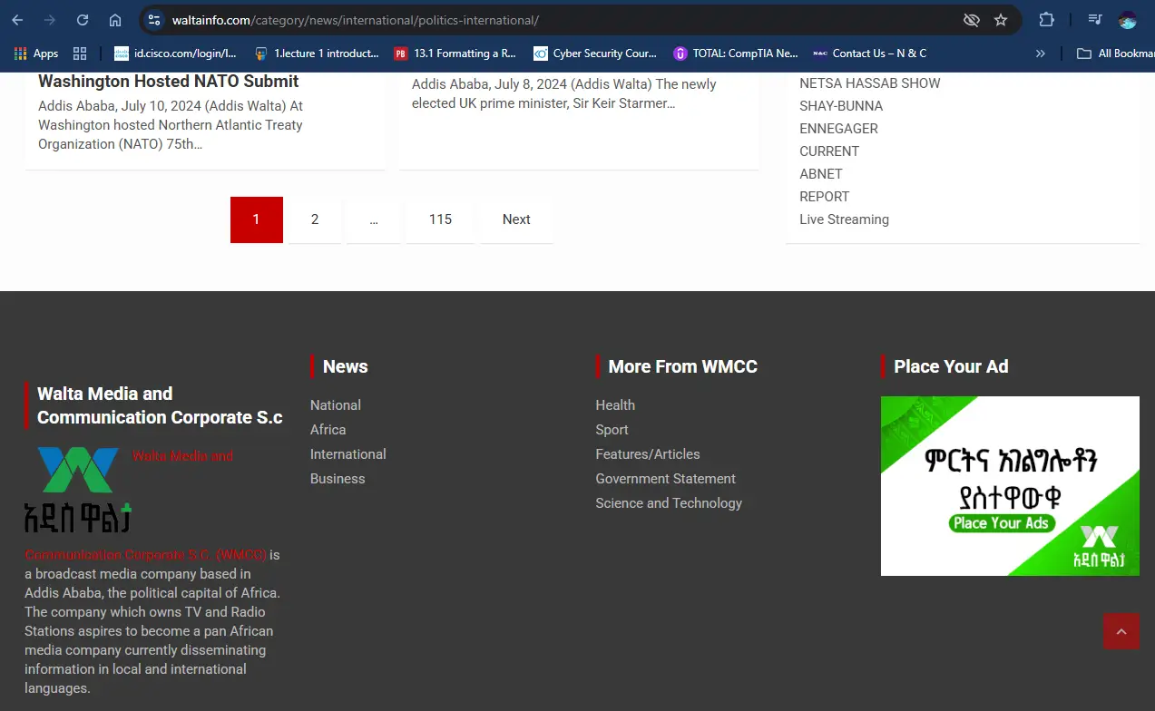 Footer and Ad area